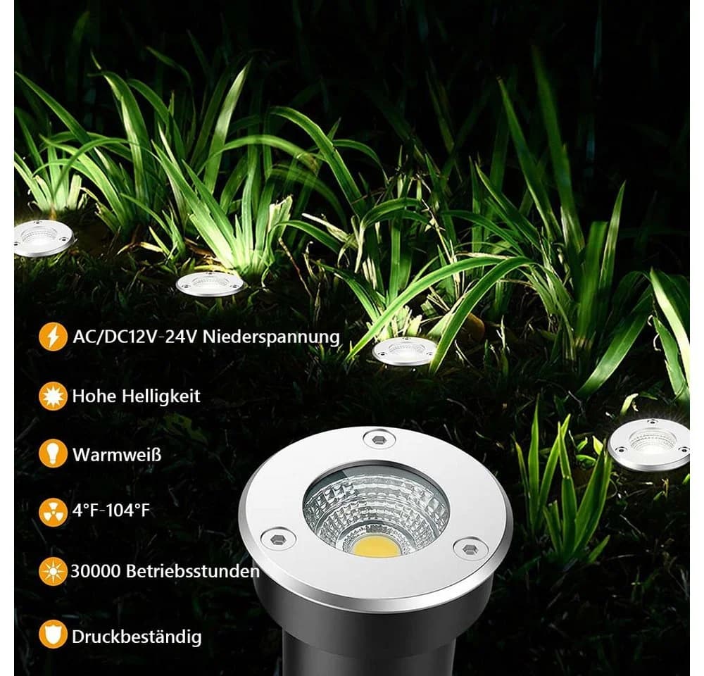 Jibenhome LED Gartenstrahler Bodenstrahler Außen Wasserdicht 4 Stück - Bild 3