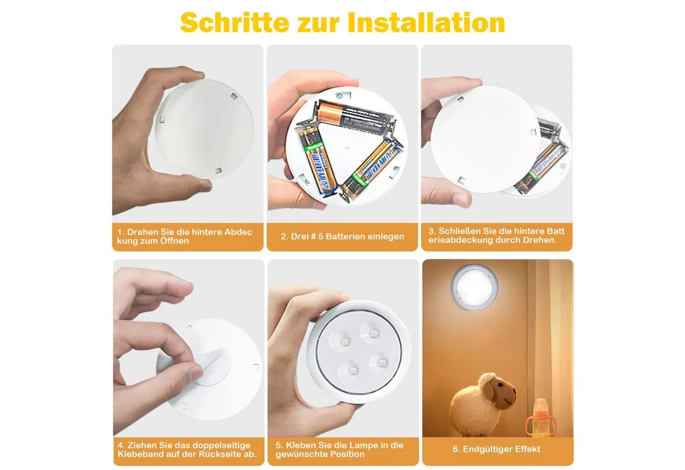 Jibenhome LED Unterbauleuchte RGB Schwarz/Weiß mit Fernbedienung - Bild 5