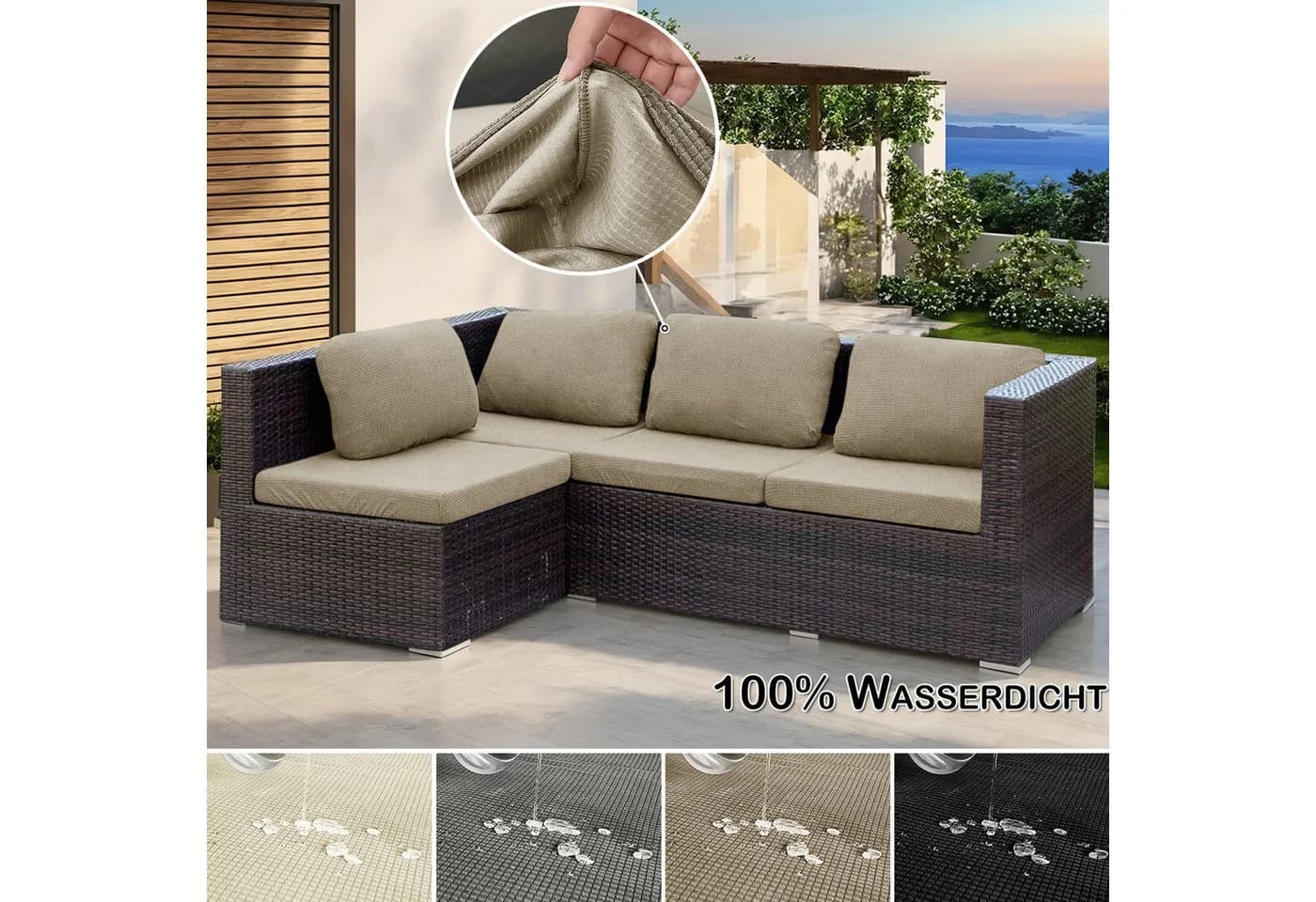Jibenhome Wasserdichter Stretch Sofabezug für 1/2/3 Sitzer - Bild 2