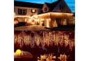 Rosnek LED-Lichtervorhang Solar Wasserdicht 8 Modi Timer für Gärten Terrasse Weihnachtsdeko mit Fernbedienung Bild 4