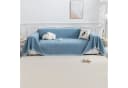 Qelus Chenille Sofaüberwurf Blau - Polyestermischung Bild 1