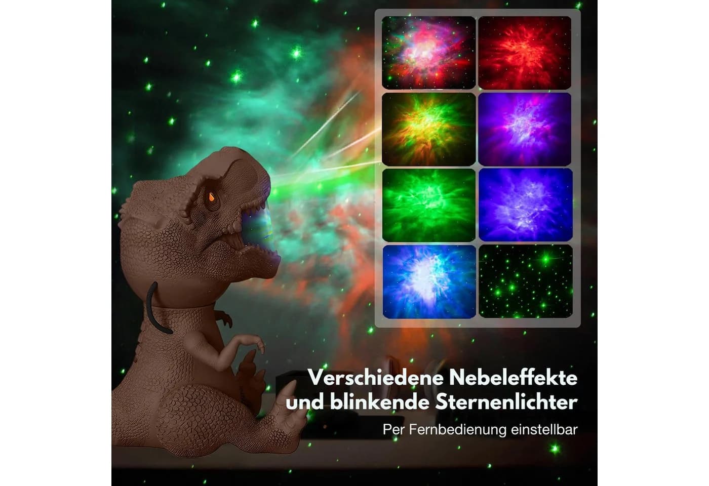 Rosnek Projektionslampe Sternenhimmel Projektor Dimmbar Braun