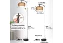 Lapamax LED Stehlampe Dimmbar Schwarz Rattan Leinen Bild 3