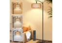 Lapamax LED Stehlampe Dimmbar Schwarz Rattan Leinen Bild 4
