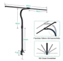 Lapamax LED Schreibtischlampe Dimmbar Doppelkopf Klemmbar Schwarz Bild 3