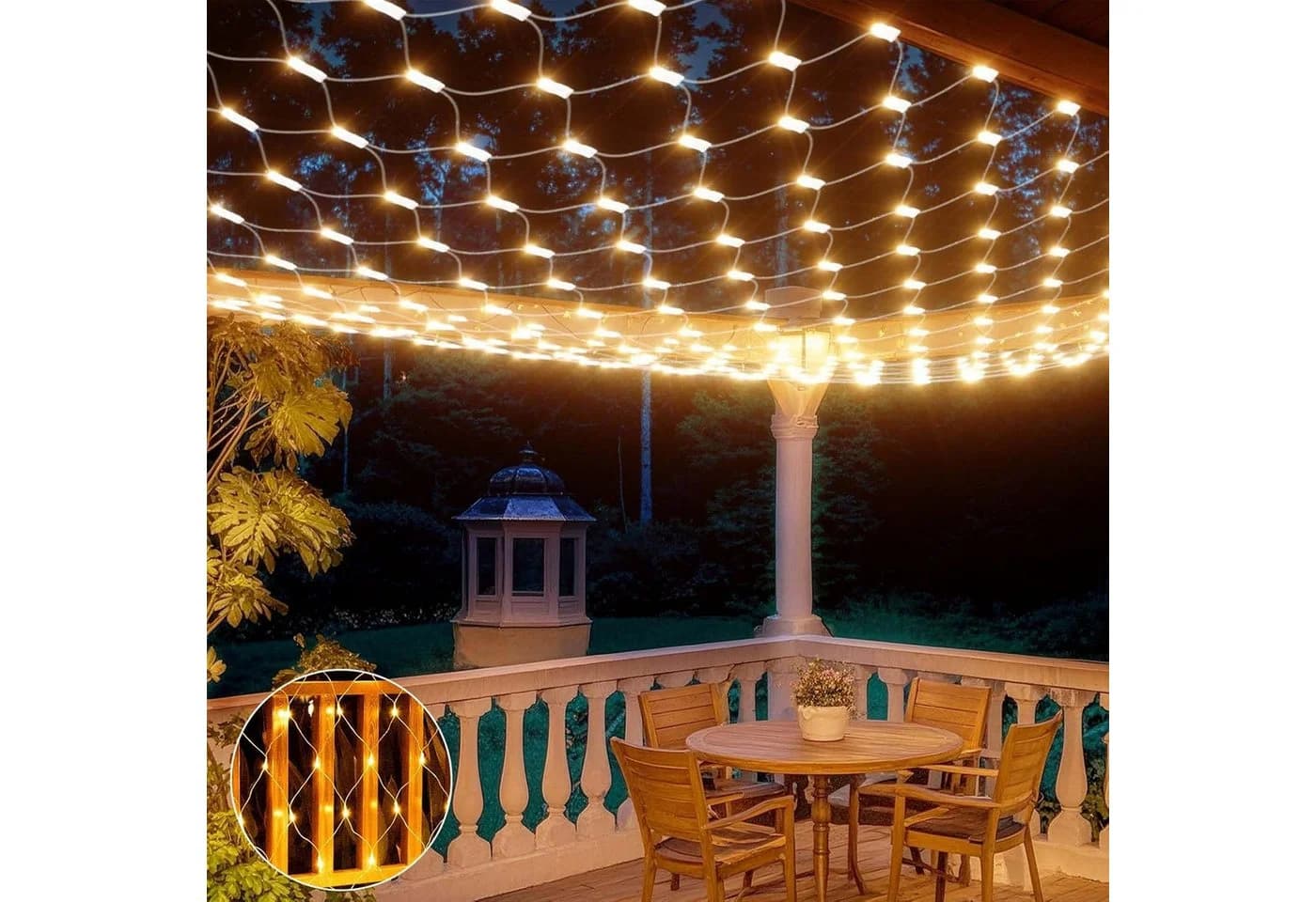 LMaxhome LED-Lichternetz Warmweiß 200-flammig mit Timer