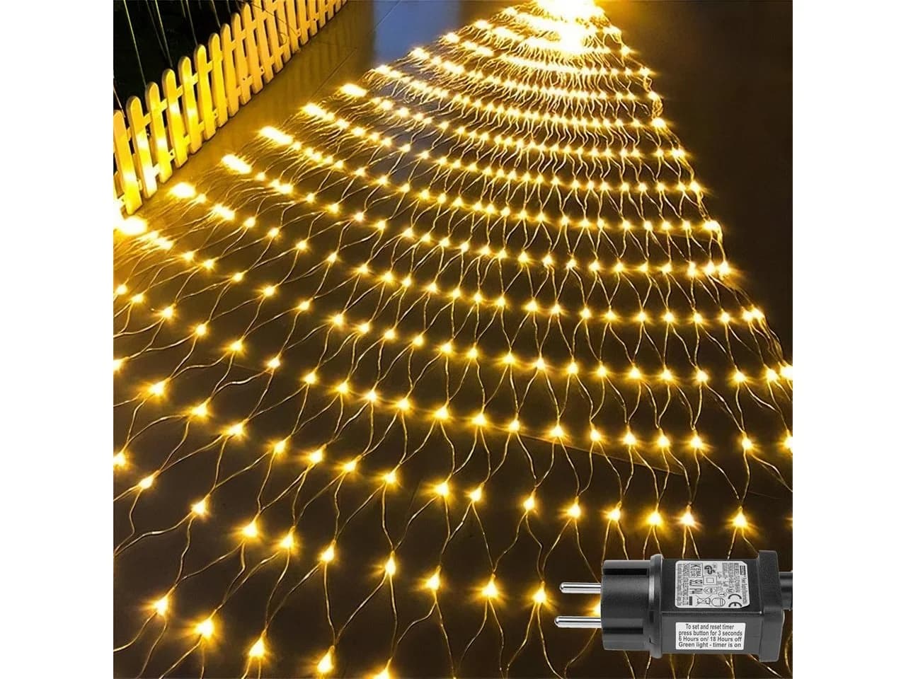 LMaxhome LED-Lichternetz 660 LEDs Warmweiß Timer 8 Modi - Bild 2