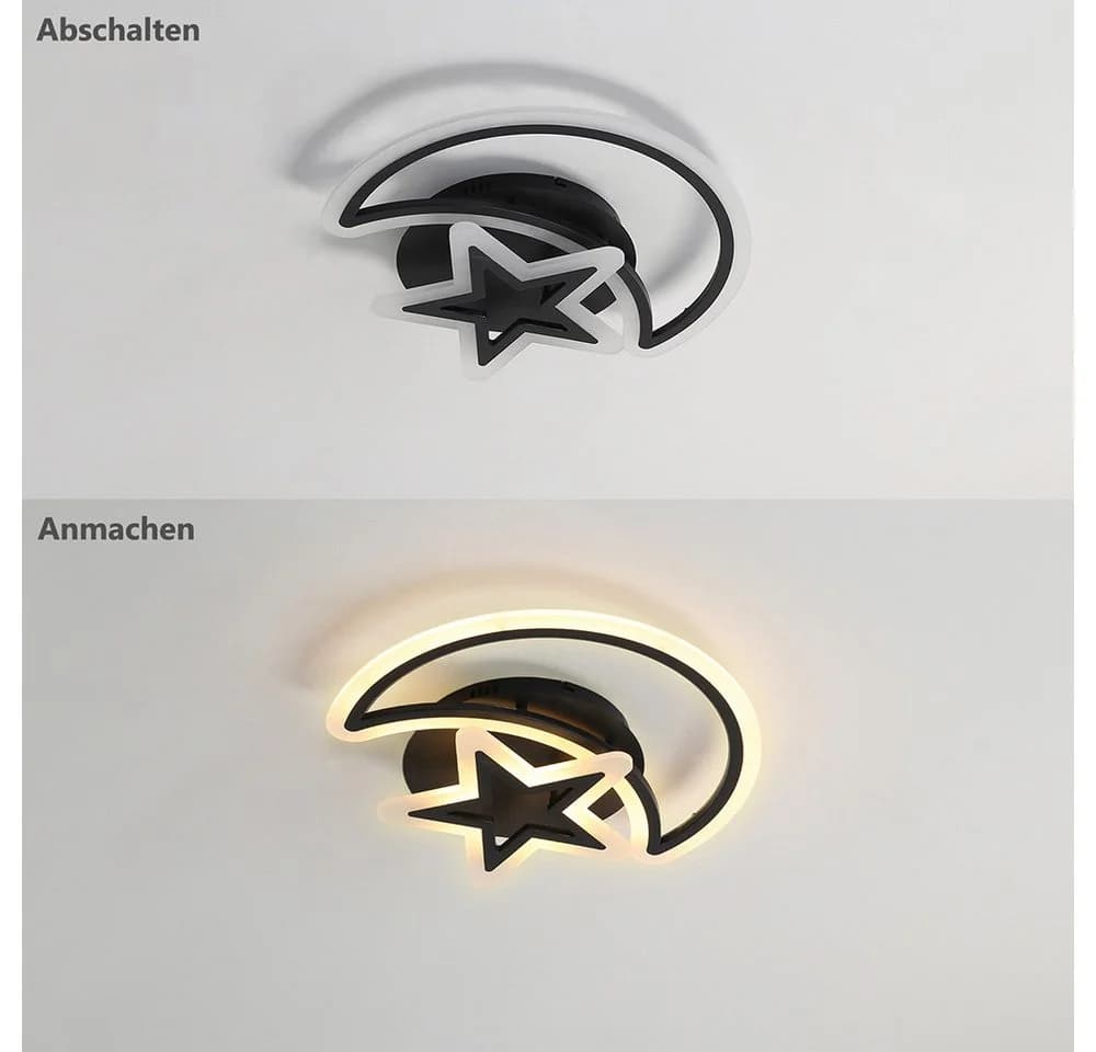 LMaxhome LED Deckenleuchte Dimmbar Schwarz mit Fernbedienung - Bild 4