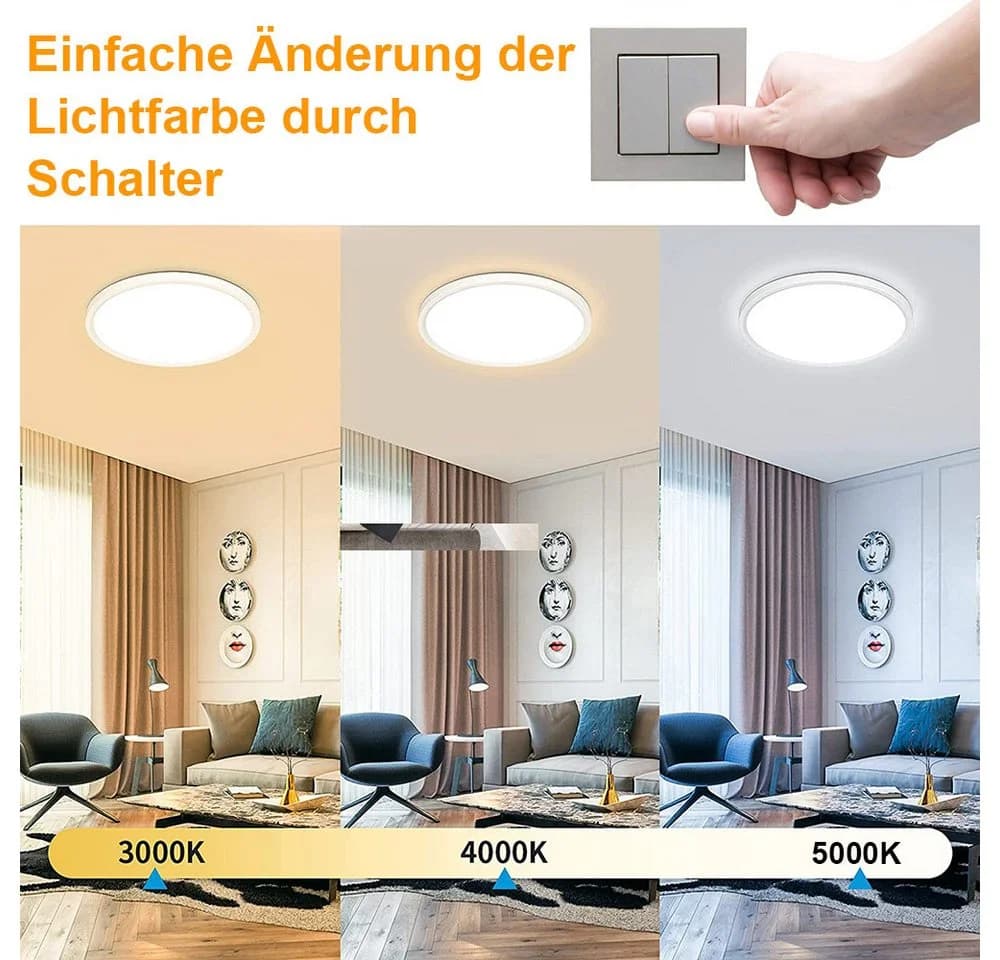LMaxhome LED Deckenleuchte Dimmbar Ultra Dünn 3 Farbtemperaturen - Bild 3