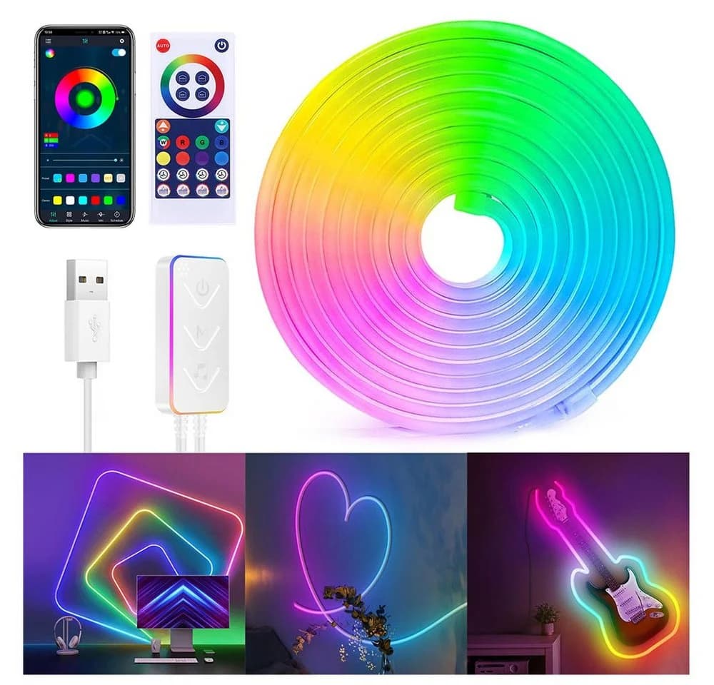 LMaxhome LED Neon Streifen RGBIC 3M APP Steuerung Wasserdicht - Bild 2