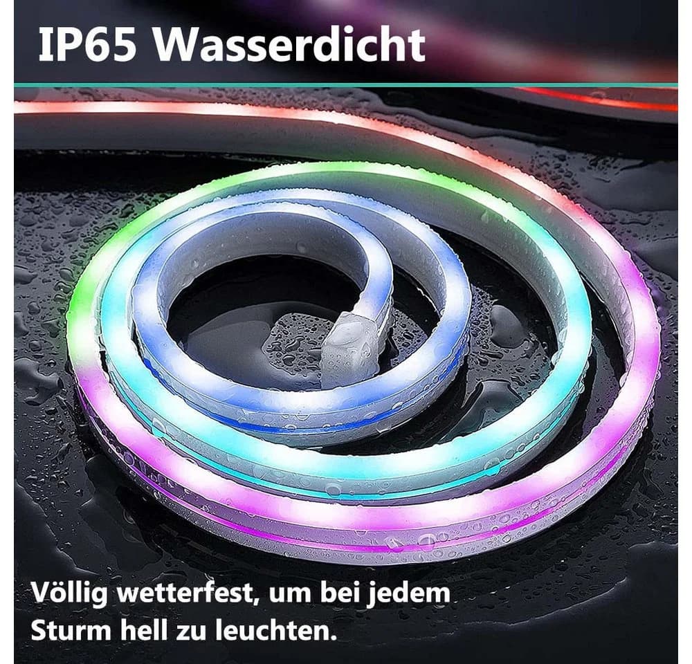 LMaxhome LED Neon Streifen RGBIC 3M APP Steuerung Wasserdicht - Bild 4
