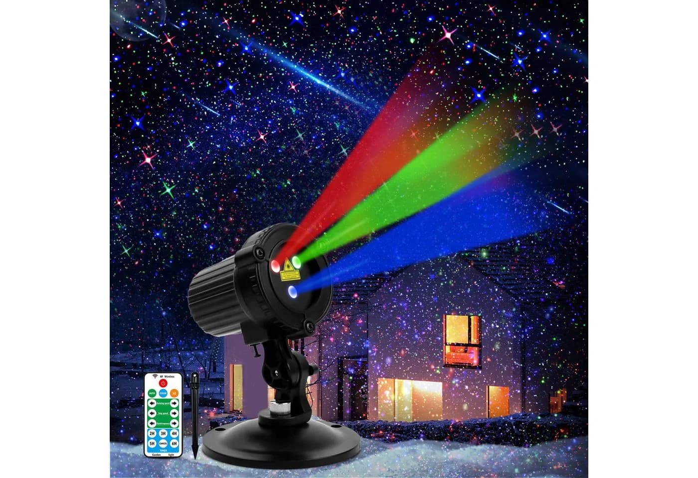 LMaxhome Projektionslampe LED RGB Fernbedienung Timer Gartenstrahler - Bild 2