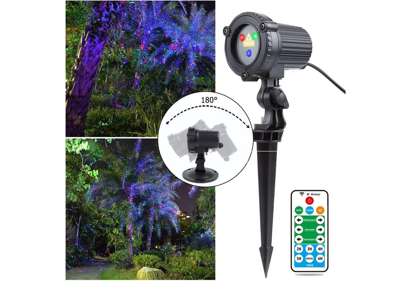 LMaxhome Projektionslampe LED RGB Fernbedienung Timer Gartenstrahler - Bild 5
