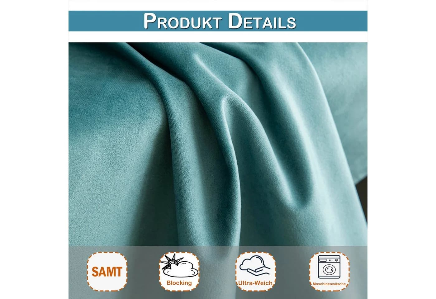 LMaxhome Verdunkelungsvorhang Samt 2er Set Blickdicht Thermo - Bild 4