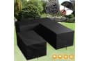 LMaxhome Gartenmöbel-Schutzhülle L-Form Schwarz 420D Oxford Wasserdicht Bild 2