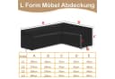 LMaxhome Gartenmöbel-Schutzhülle L-Form Schwarz 420D Oxford Wasserdicht Bild 3