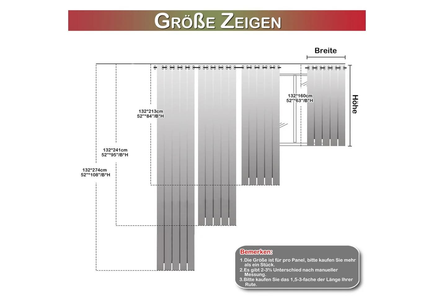 LMaxhome Verdunkelungsvorhang Tartan Karo Rot Blickdicht Ösen - Bild 3