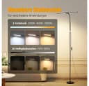 LMaxhome LED Stehlampe Dimmbar Schwarz 360° Schwanenhals Bild 1