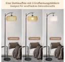 LMaxhome Stehlampe LED Bogenlampe Rattan Dimmbar Schwarz Bild 3
