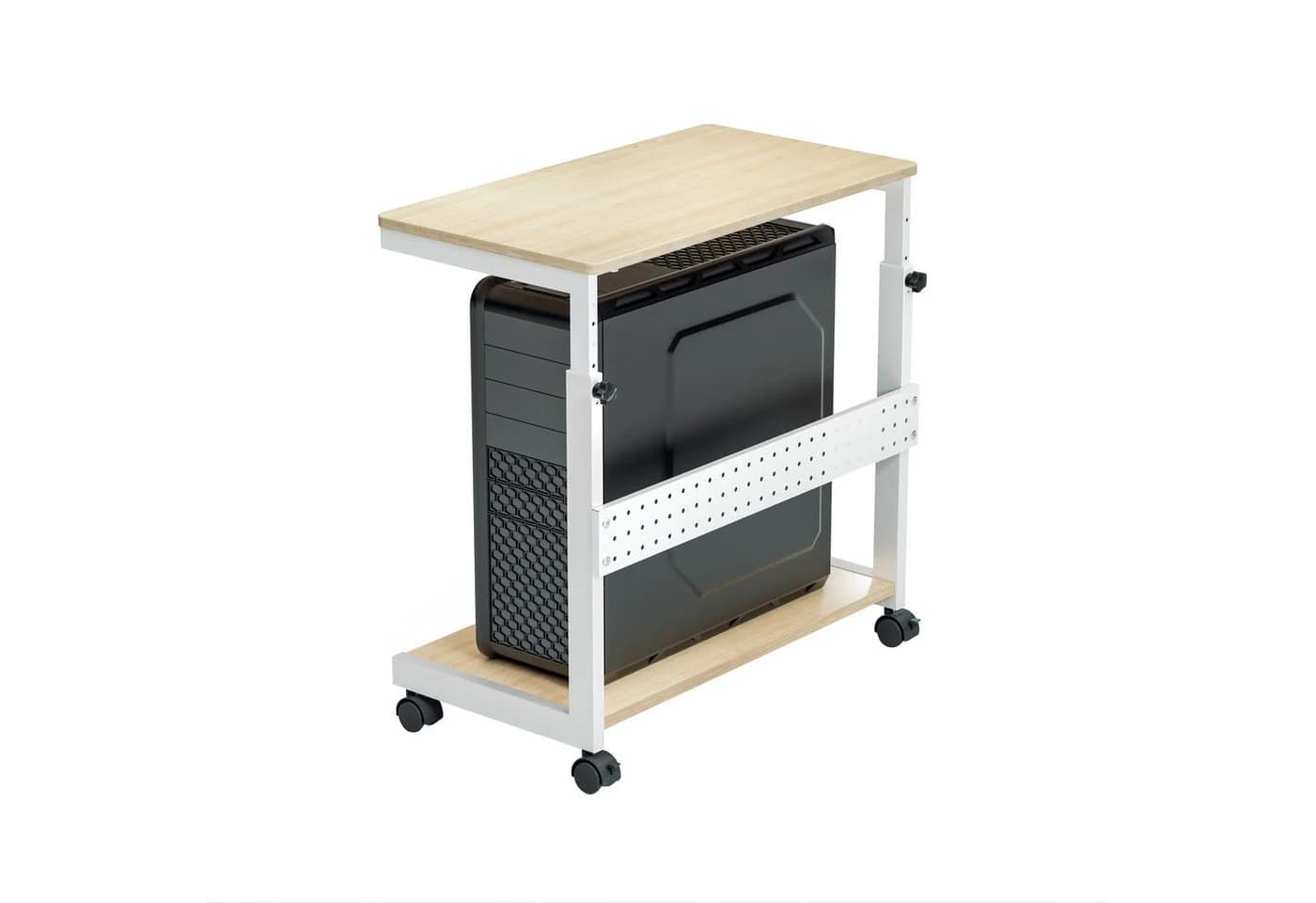 EE EUREKA ERGONOMIC PC-Schrank höhenverstellbar mit Rollen Ahorn - Bild 2