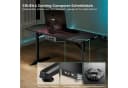 EE EUREKA ERGONOMIC Gamingtisch Schwarz mit LED, Kabelmanagement & Mauspad Bild 1
