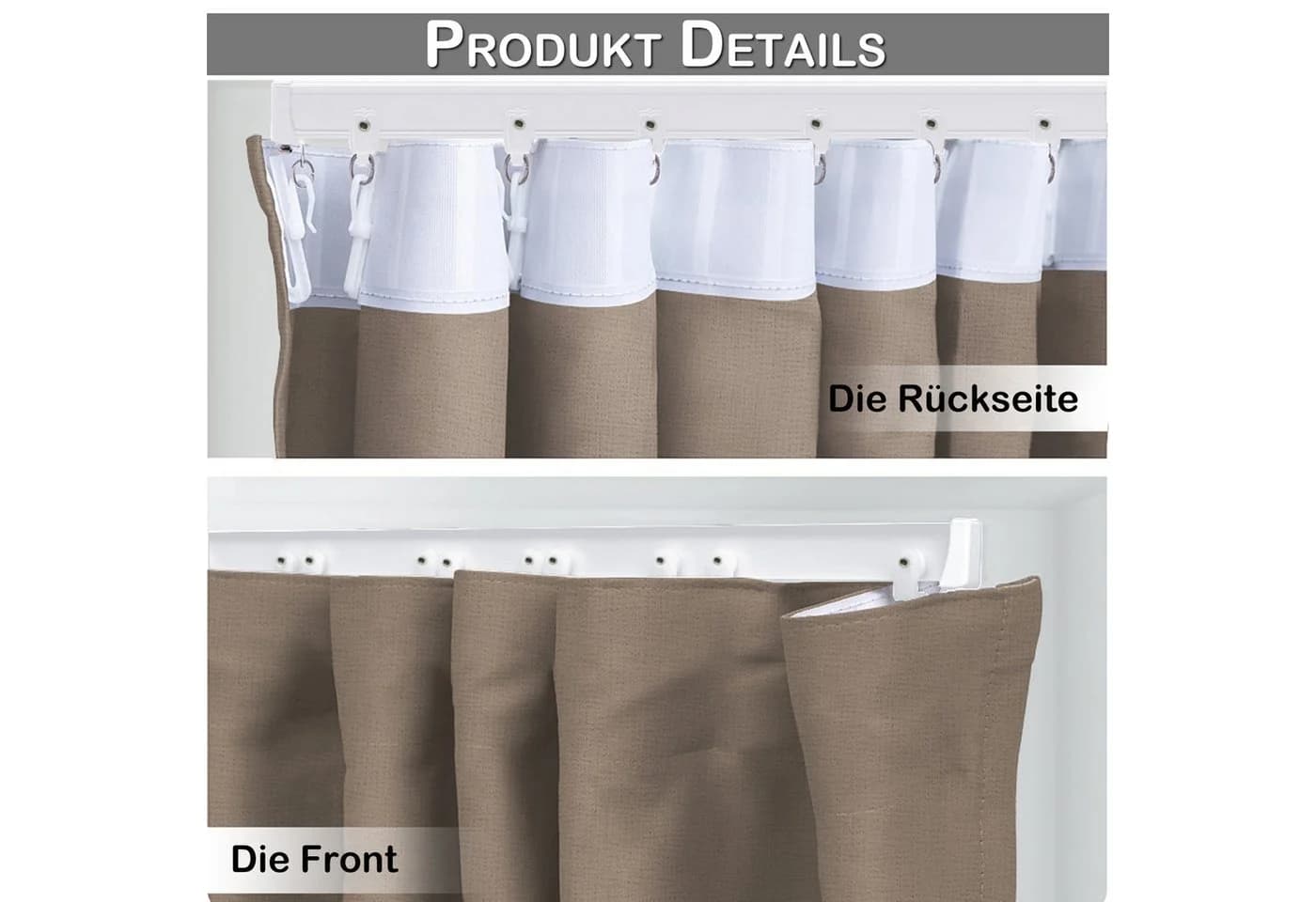 LMaxhome Verdunkelungsvorhang Extra Breite Raumteiler mit Schiene - Bild 5