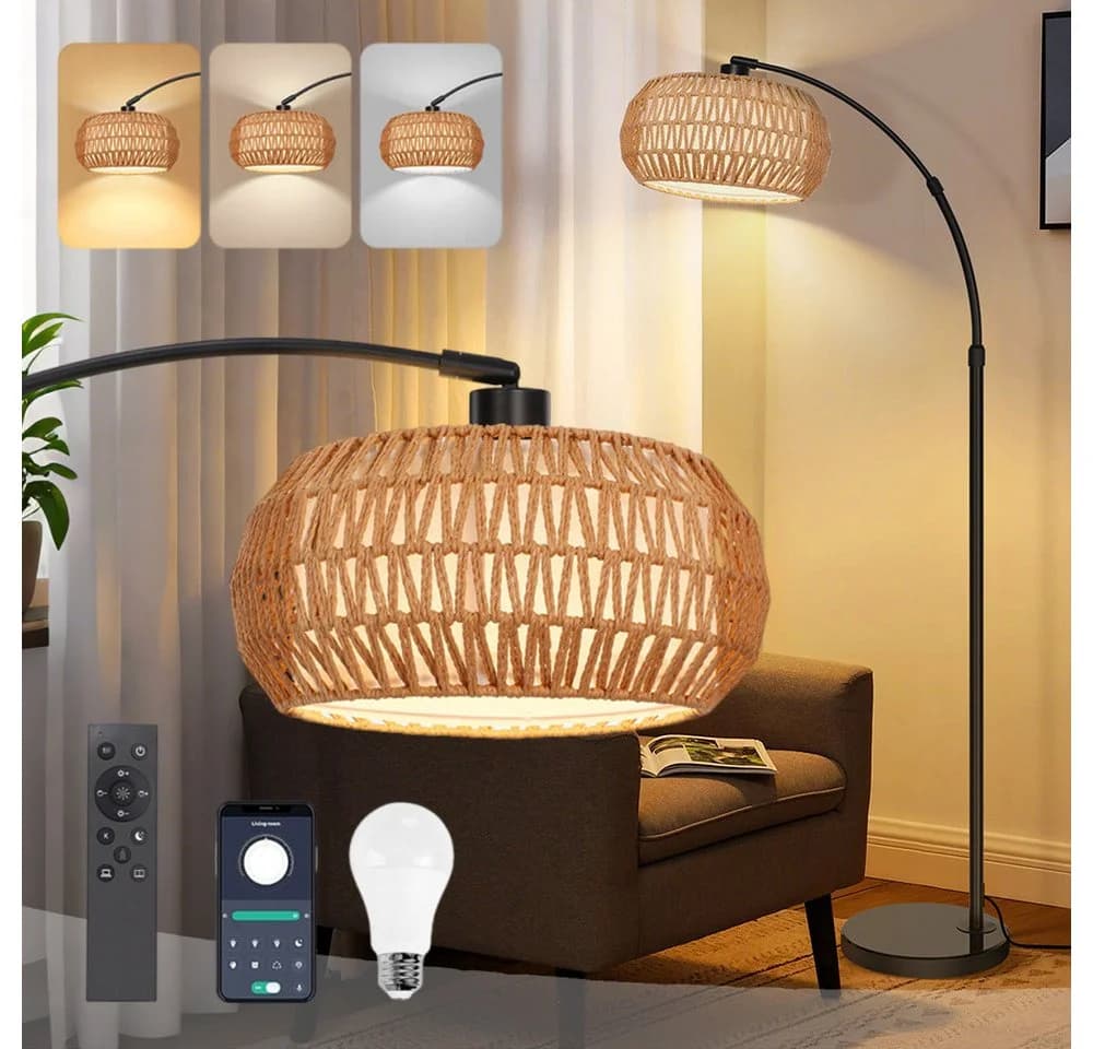 LMaxhome LED Stehlampe Dimmbar Schwarz 185cm - Bild 2