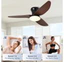 LMaxhome Deckenventilator mit LED 60W Dimmbar Schwarz/Braun Bild 1