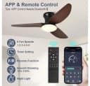 LMaxhome Deckenventilator mit LED 60W Dimmbar Schwarz/Braun Bild 3
