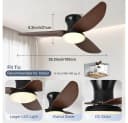 LMaxhome Deckenventilator mit LED 60W Dimmbar Schwarz/Braun Bild 5