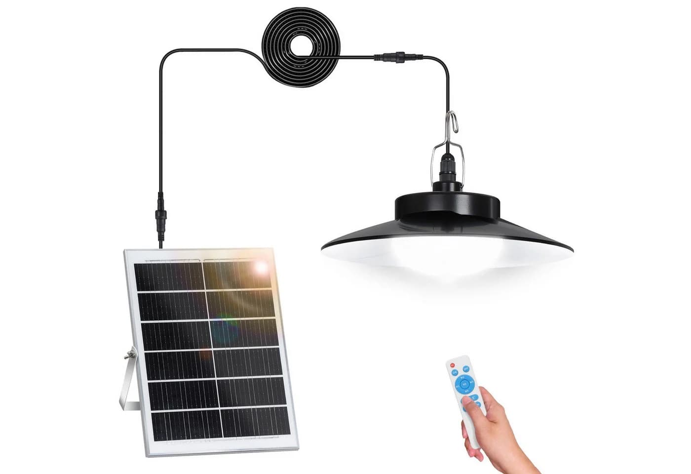 LMaxhome LED Solarleuchte Hängeleuchte mit Bewegungsmelder IP65 - Bild 2