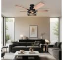 LMaxhome Deckenventilator mit LED-Beleuchtung Schwarz Bild 1