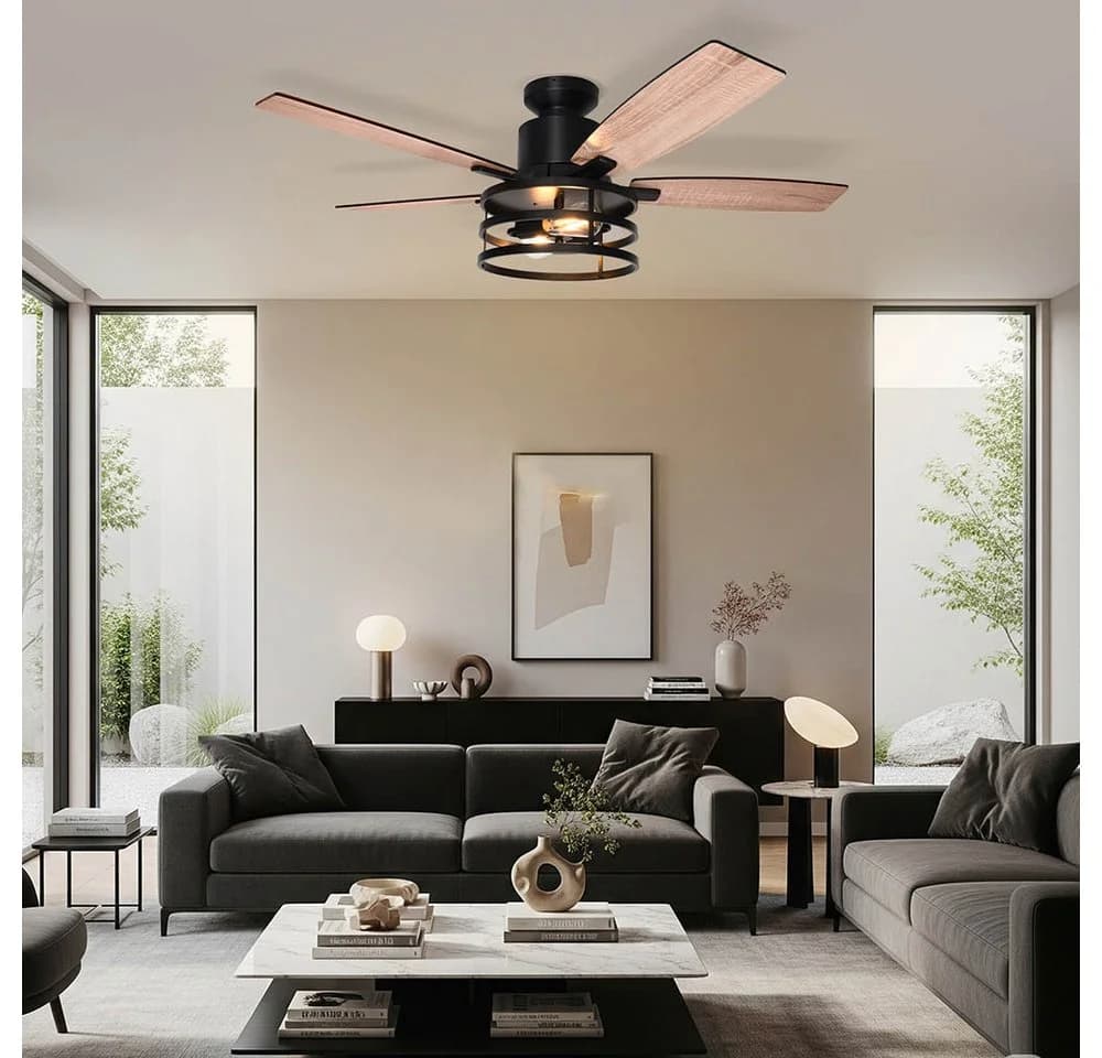 LMaxhome Deckenventilator mit LED-Beleuchtung Schwarz