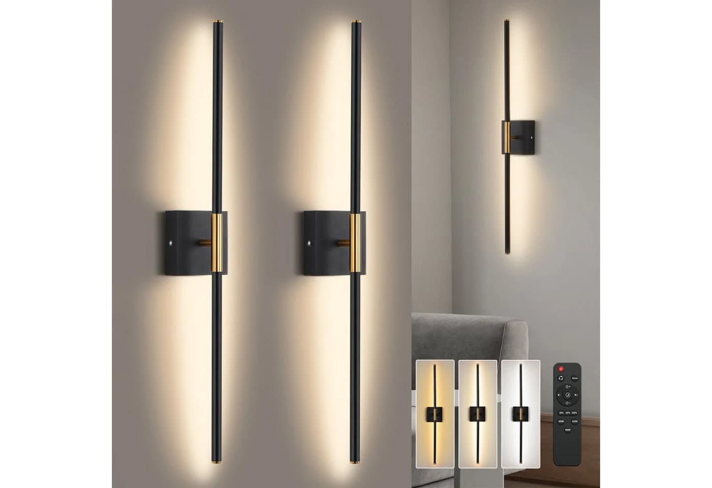 LMaxhome LED Wandleuchte Kabellos Dimmbar mit Fernbedienung - Bild 2
