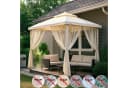 LMaxhome Outdoorvorhang Moskitonetz Beige mit Stangentasche Bild 1