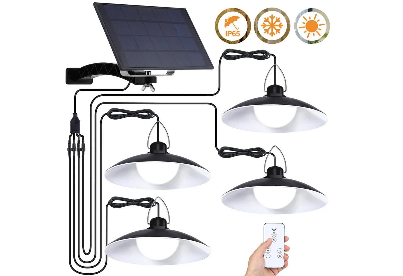 Rosnek LED Solarleuchte Hängend IP65 Dimmbar mit Fernbedienung - Bild 2