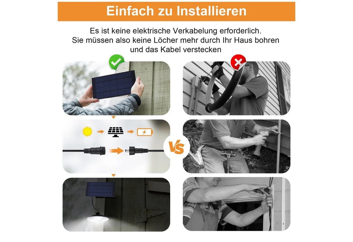 Rosnek LED Solarleuchte Hängend IP65 Dimmbar mit Fernbedienung - Bild 5