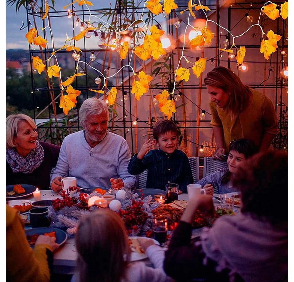 MUPOO LED-Girlande Ahornblatt Warmweiß Batteriebetrieben - Bild 5