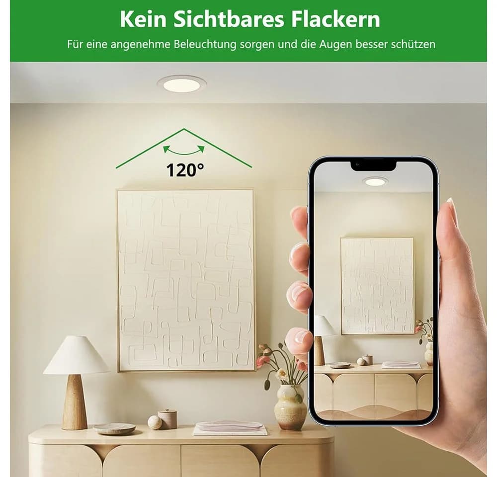 Jibenhome LED Einbaustrahler 6er-Pack Ultraflach 90mm - Bild 3