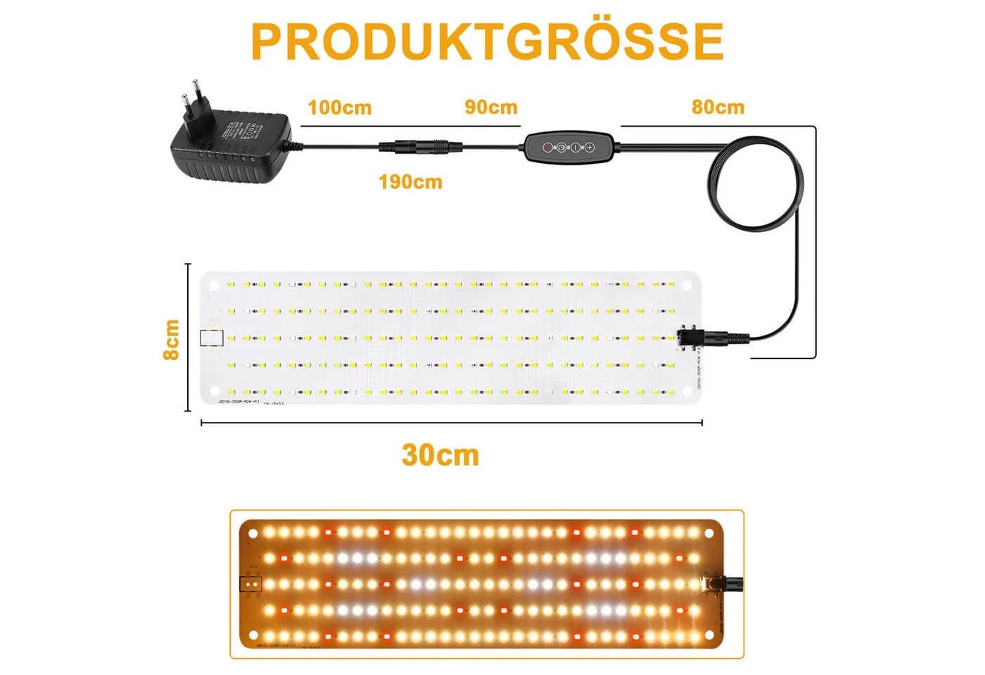 MUPOO Pflanzenlampe Vollspektrum LED-Pflanzenleuchte, Dimmbar, Timer, Ohne Bohren, Für Zimmerpflanzen, Gemüse & Hydrokultur - Bild 4