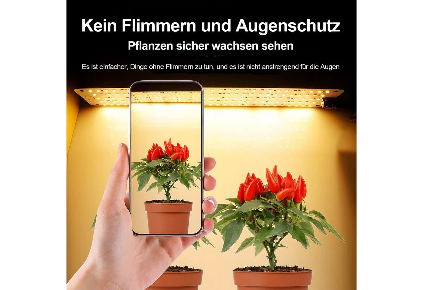 MUPOO Pflanzenlampe Vollspektrum LED-Pflanzenleuchte, Dimmbar, Timer, Ohne Bohren, Für Zimmerpflanzen, Gemüse & Hydrokultur - Bild 5