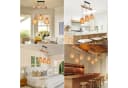 MUPOO Hängeleuchten 3 Köpfe Kronleuchter Rattan Boho Deckenlampe Bild 5