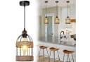 MUPOO Pendelleuchte Rattan Boho E27 Warmweiß Höhenverstellbar Bild 2