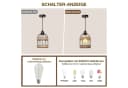 MUPOO Pendelleuchte Rattan Boho E27 Warmweiß Höhenverstellbar Bild 3
