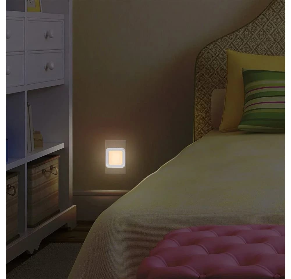 MUPOO LED Steckdosenleuchte LED Nachtlicht, LED-Schrankleuchte, LED Nachtlampe, Plug-in Dimmbar, Warmweiß, 1 Stk, Automatischer Dämmerungssensor, für Baby, Kinder Schlafzimmer - Bild 3