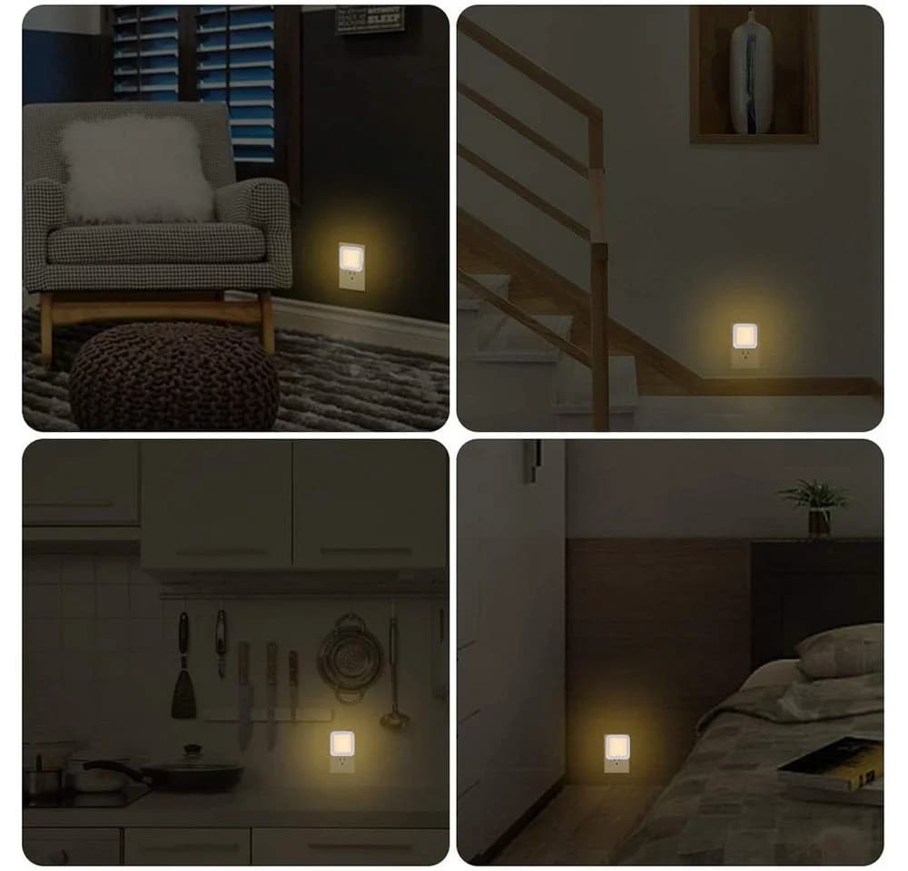 MUPOO LED Steckdosenleuchte LED Nachtlicht, LED-Schrankleuchte, LED Nachtlampe, Plug-in Dimmbar, Warmweiß, 1 Stk, Automatischer Dämmerungssensor, für Baby, Kinder Schlafzimmer - Bild 5