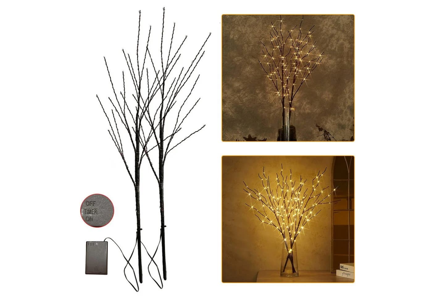 Kunstzweig LED-Leuchtzweig 50/100 LEDs Warmweiß Jibenhome