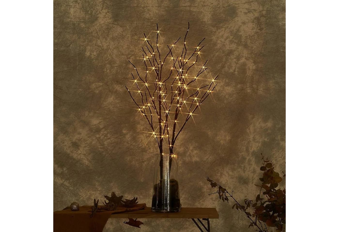 Kunstzweig LED-Leuchtzweig 50/100 LEDs Warmweiß Jibenhome - Bild 3