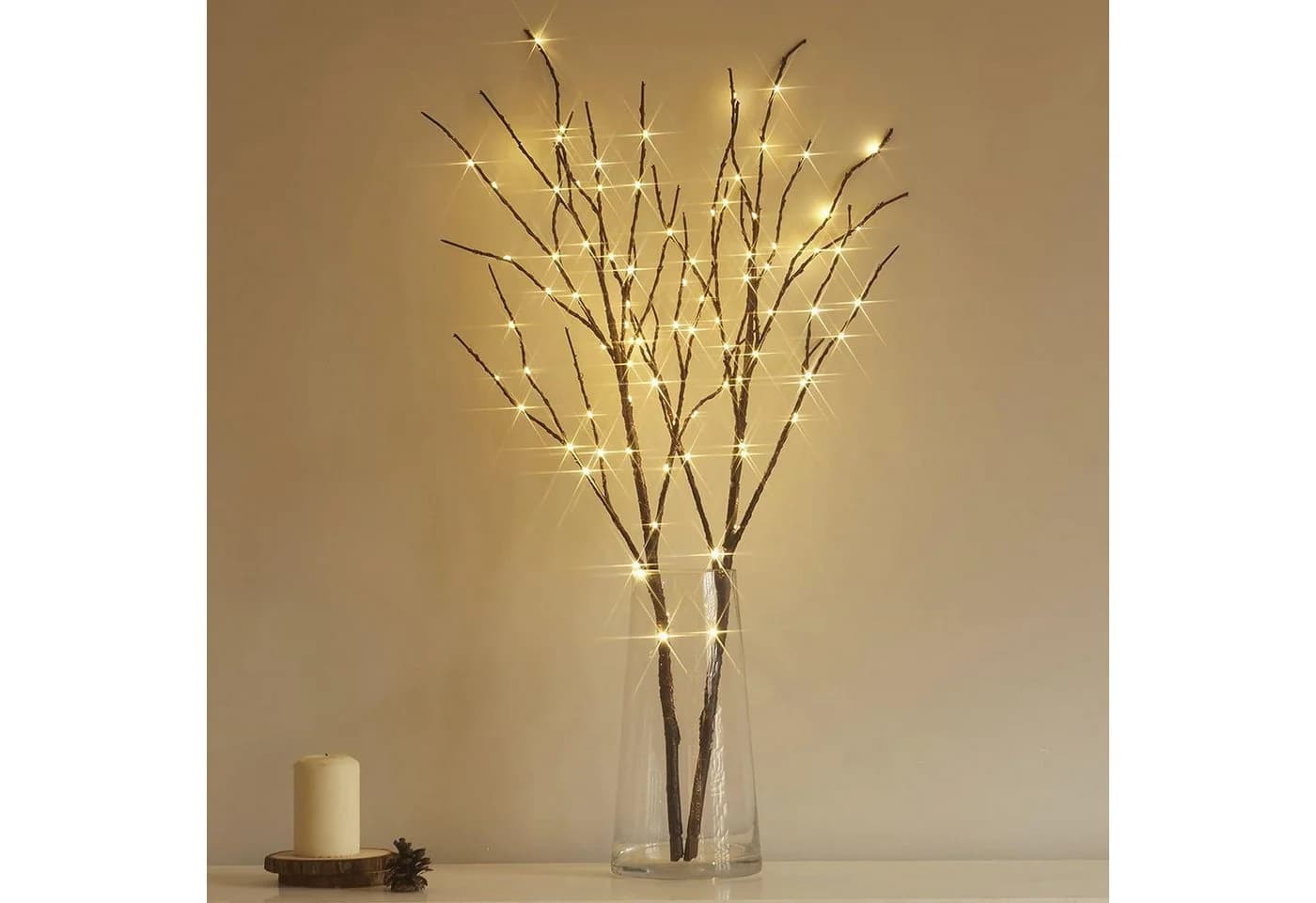 Kunstzweig LED-Leuchtzweig 50/100 LEDs Warmweiß Jibenhome - Bild 5
