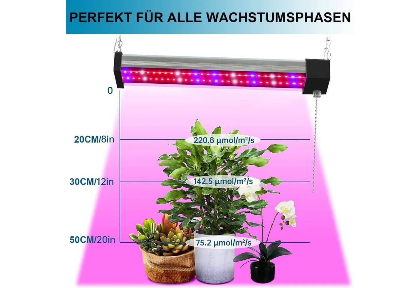 Laybasic Pflanzenlampe Vollspektrum Pflanzenlicht Wachstumslampe - Bild 3